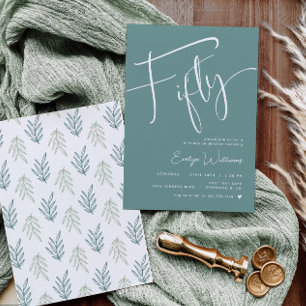 Invitation turquoise 50e anniversaire