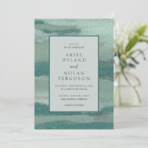 Turquoise Absract Coastal Chic Mariage moderne