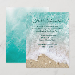 Invitation Turquoise Beach Waves Bat mitzvah Info Hôtel