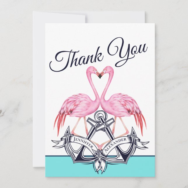 Invitation Turquoise Blue Nautical corde Heart Ancre Mariage (Devant)