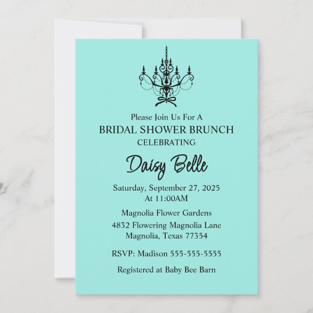 Invitation Turquoise Bride & Co. Fête des mariées Brunch (Devant)