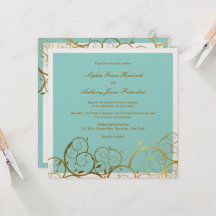 Turquoise & Classy Golden Spirals Mariage élégant