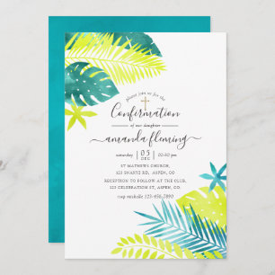 Invitation Turquoise - Confirmation tropicale turquoise et ci