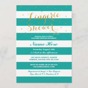 Invitation Turquoise de la Lingerie Shower Stripe