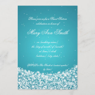 Invitation Turquoise d'étincelle d'étoile d'anniversaire de