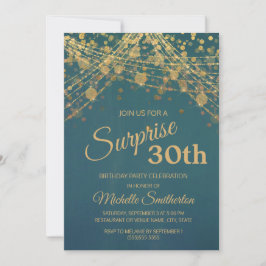 Invitation Turquoise Gold Parties scintillant String Lights 3