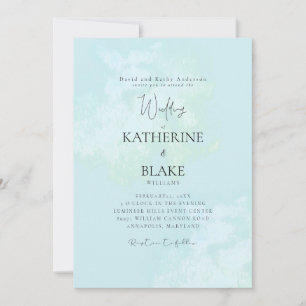 Invitation Turquoise Moderne Mariage parents mariés