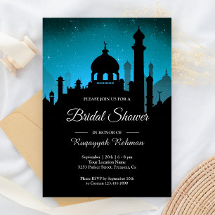 Invitation Turquoise Night Sky Arabian Nights Fête des mariée