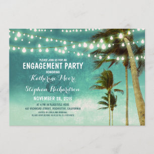 Invitation turquoise ombre beach fiançailles