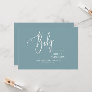 Invitation Turquoise simple au Baby shower