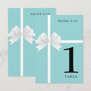 Invitation Turquoise Turquoise bleu et blanc chiffres de tabl
