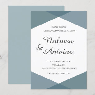 Invitation Turquoise vert cygne géométrique élégant moderne m