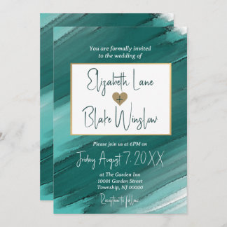 Invitation turquoise Watercolor - Invitation de ma