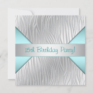 Invitation Turquoise Zebra pour le 15e anniversair