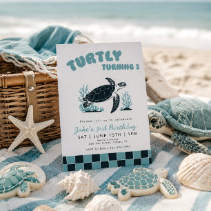 Invitation Turtly Turning 3 Tortue Bleue Vérification 3e Anni