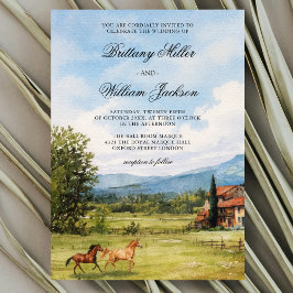 Invitation Tuscan-Inspired Countryside Landscape Wedding