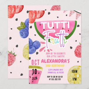 Invitation Tutti Frutti Fruit 1er 3e 4e 6e 7e 8e 9e