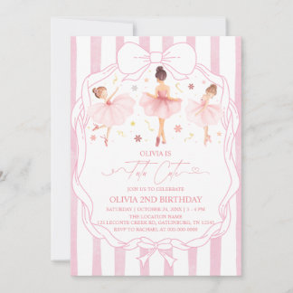 Invitation Tutu Ballerine Mignonne Rose Coquette Anniversaire