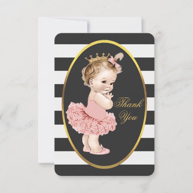 Invitation Tutu Cute Princess Ballerina Merci (Devant)