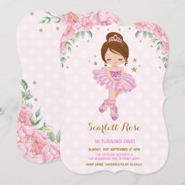 Invitation Tutu de la princesse rose Ballerina
