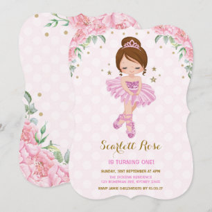 Invitation Tutu de la princesse rose Ballerina