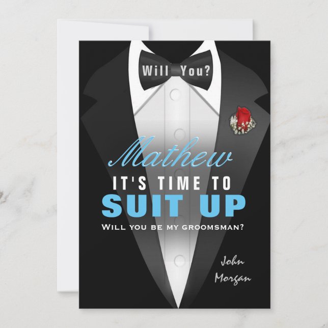 Invitation Tuxedo Be My Groomsman (Devant)