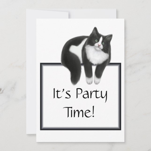 Invitation Tuxedo Cat (Devant)