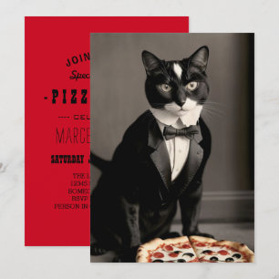 invitation tuxedo chat et pizza