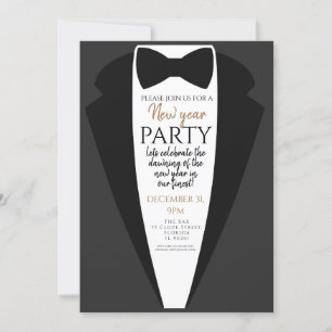 Invitation tuxedo, cravate noire PTO PTA