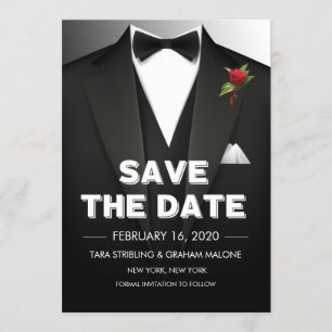 Invitation Tuxedo Enregistrer l'invitation de date