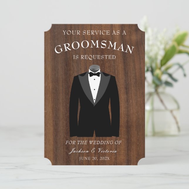 Invitation Tuxedo Groomsman (Debout devant)