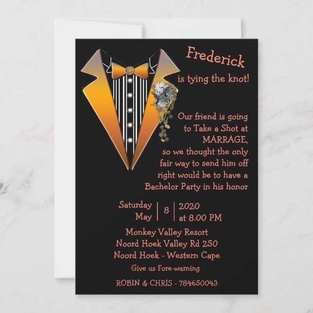 Invitation Tuxedo - Steampunk Bachelor Party (Devant)