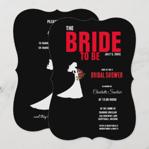 Invitation Tuxedo Suit & Bride Silhouette Fête des mariées
