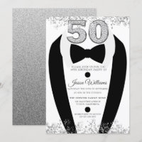 Tuxedo Suit Silver Mens 50e fête d'anniversaire
