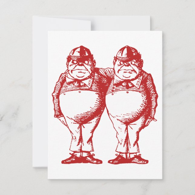 Invitation Tweedle Dee et Tweedle l'offre rouge de bal (Devant)