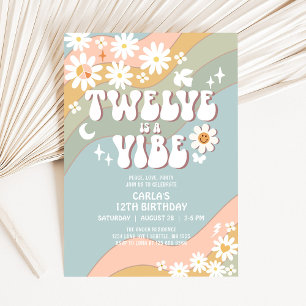 Invitation TWELVE est une Vibe Daisy Hippie les années 70 Ann