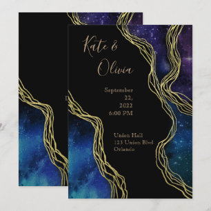 Invitation Twilight Moon Phases Dark and Moody Mariage Invita
