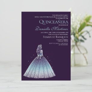 Invitation Twilight violet Quinceañera fille