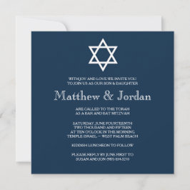 Invitation Twin Bar Mitzvah - Moderne