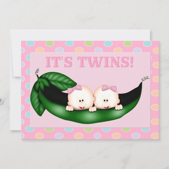 Invitation Twin Girl Shower (Devant)