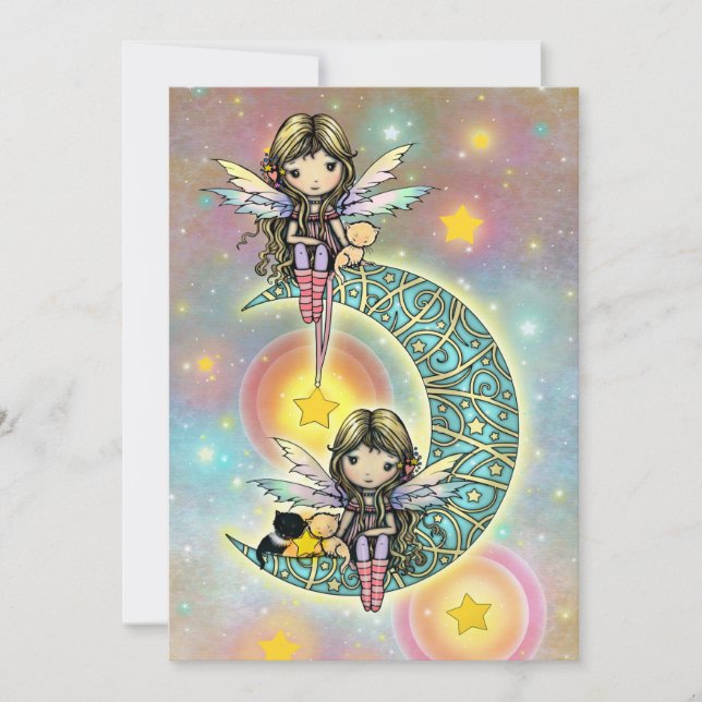 Invitation Twin Girls Anniversaire Fées d'invitation (Devant)