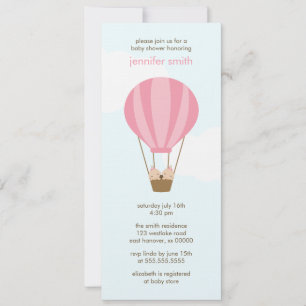 Invitation Twin Girls in a Balloon Baby shower