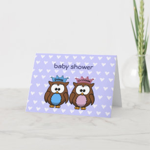 Invitation twin owl princess