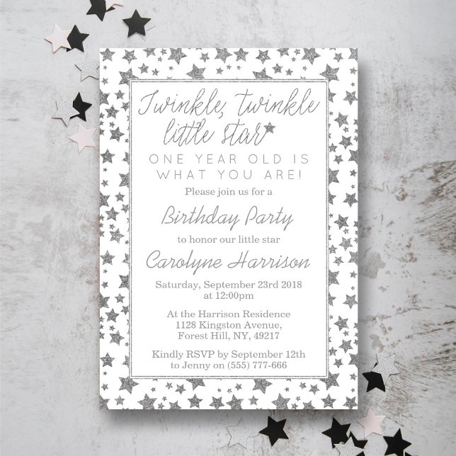Invitation Twink, Twinkle Little Star 1er anniversaire (Créateur téléchargé)