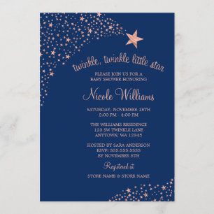 Invitation Twinkle Little Shooting Star Marine Rose Baby show