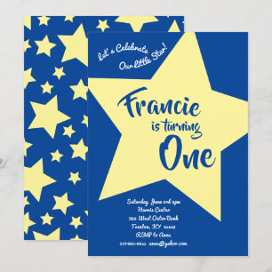 Invitation Twinkle Little Star 1er anniversaire de mignonnes 