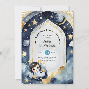 Invitation Twinkle Little Star 1er anniversaire, fille BABY S