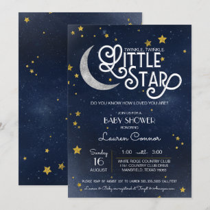 Invitation Twinkle Little Star Baby shower neutre de genre