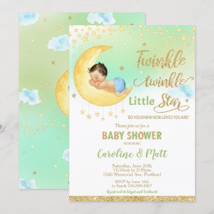 Invitation Twinkle Little Star Baby shower Sexe neutre