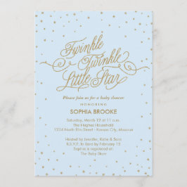 Invitation Twinkle Little Star Blue Baby Boy Douche